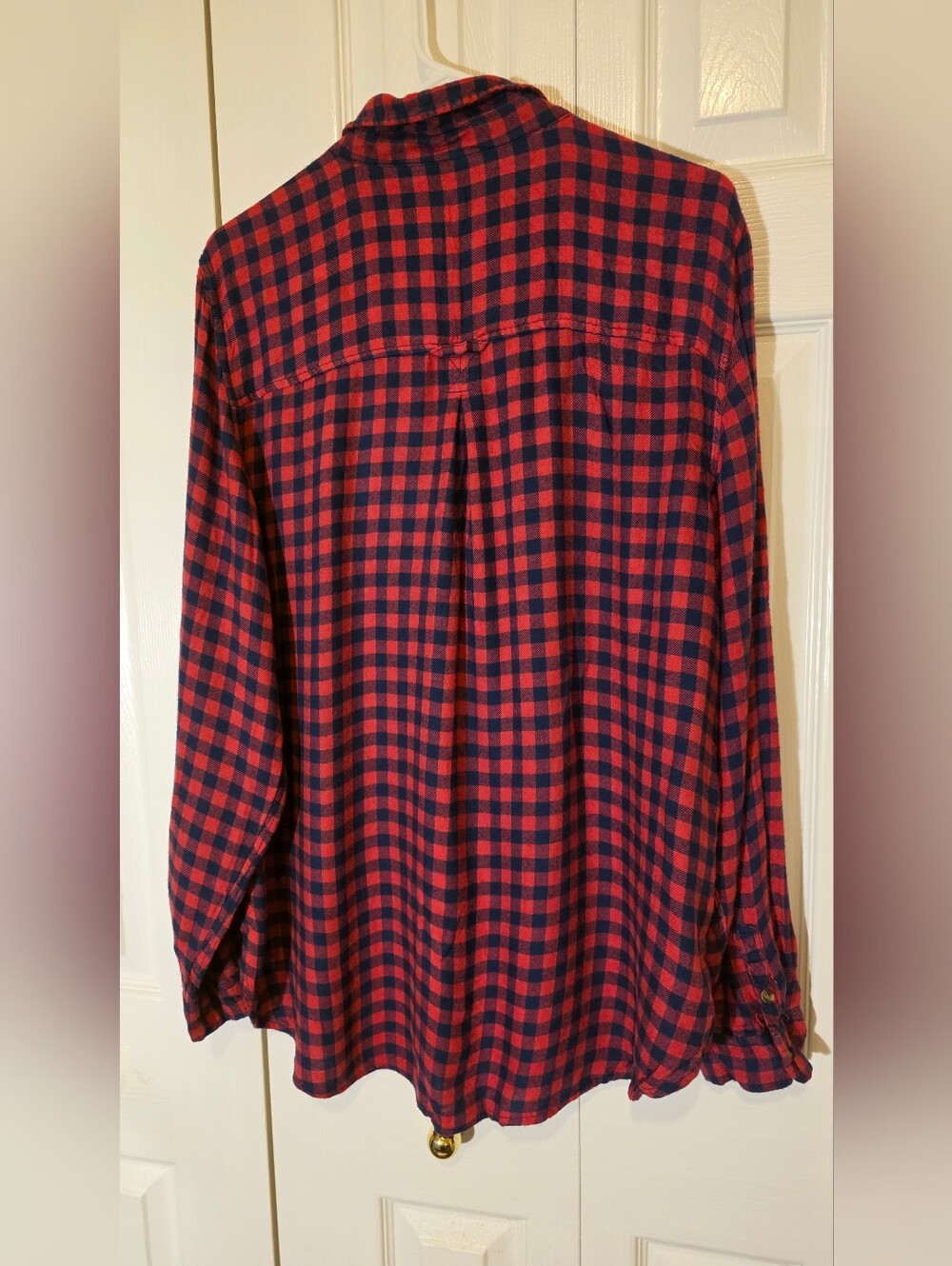 American Eagle AHH-Mazingly Soft Boyfriend Fit Viscose Plaid Button Down XL - Picture 8 of 9